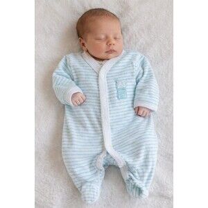 pajama newborn Vintage Honors Baby sleeper aqua blue and white infant sleepwear